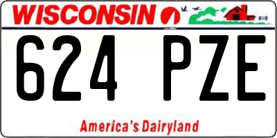 WI license plate 624PZE
