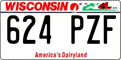 WI license plate 624PZF