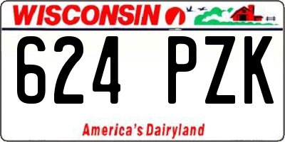 WI license plate 624PZK