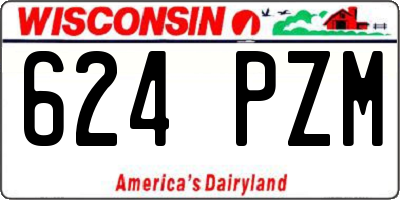 WI license plate 624PZM