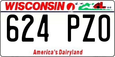 WI license plate 624PZO