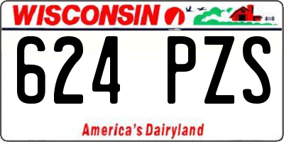 WI license plate 624PZS