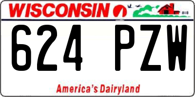 WI license plate 624PZW