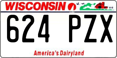 WI license plate 624PZX