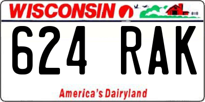 WI license plate 624RAK