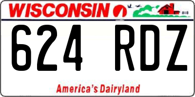 WI license plate 624RDZ