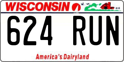WI license plate 624RUN