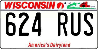 WI license plate 624RUS