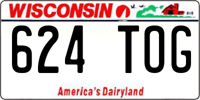 WI license plate 624TOG