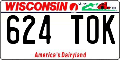 WI license plate 624TOK