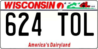 WI license plate 624TOL