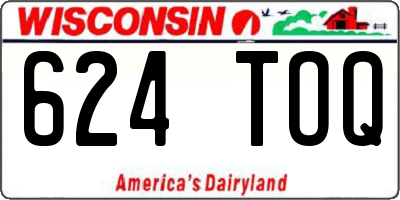 WI license plate 624TOQ
