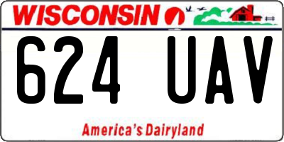 WI license plate 624UAV