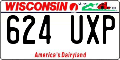 WI license plate 624UXP