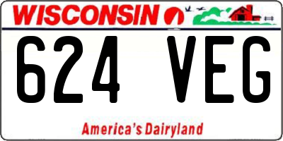 WI license plate 624VEG