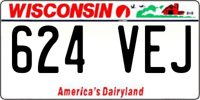 WI license plate 624VEJ