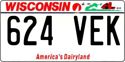 WI license plate 624VEK