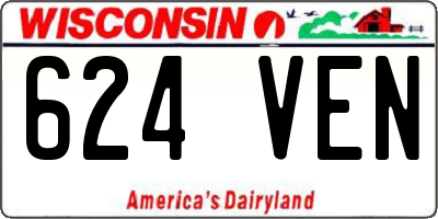 WI license plate 624VEN