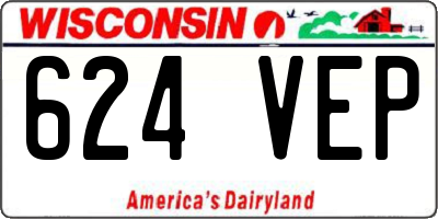WI license plate 624VEP