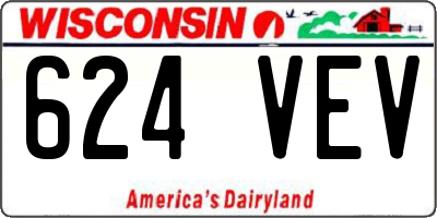 WI license plate 624VEV