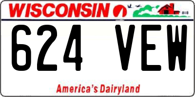 WI license plate 624VEW