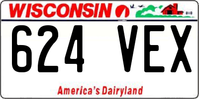 WI license plate 624VEX