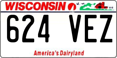 WI license plate 624VEZ