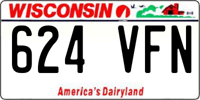 WI license plate 624VFN