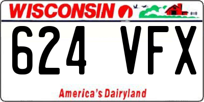 WI license plate 624VFX