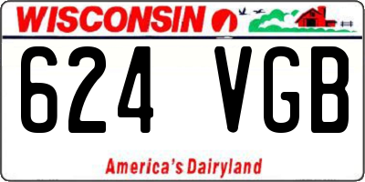 WI license plate 624VGB