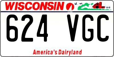 WI license plate 624VGC