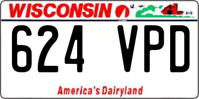 WI license plate 624VPD