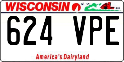 WI license plate 624VPE