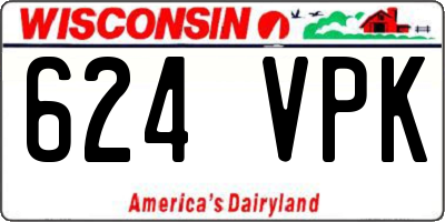 WI license plate 624VPK