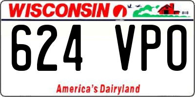 WI license plate 624VPO