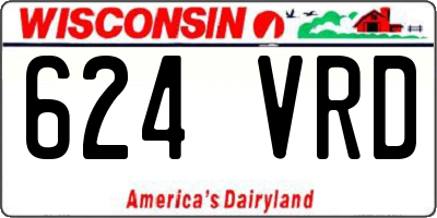WI license plate 624VRD