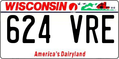 WI license plate 624VRE