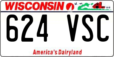 WI license plate 624VSC