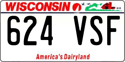 WI license plate 624VSF