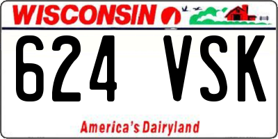 WI license plate 624VSK