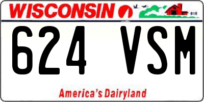 WI license plate 624VSM