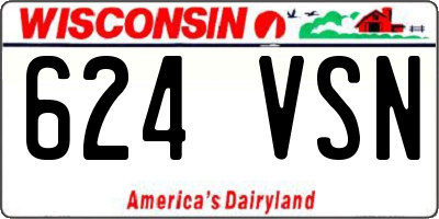 WI license plate 624VSN