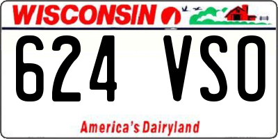 WI license plate 624VSO