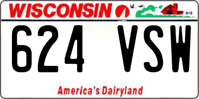WI license plate 624VSW
