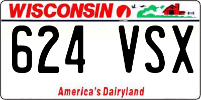WI license plate 624VSX
