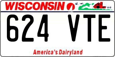 WI license plate 624VTE