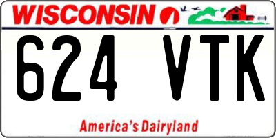 WI license plate 624VTK