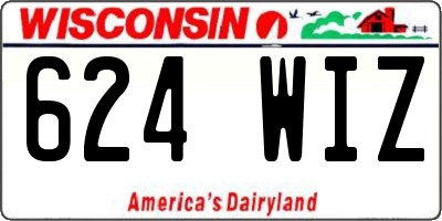 WI license plate 624WIZ