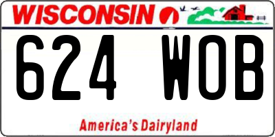 WI license plate 624WOB