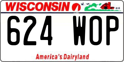 WI license plate 624WOP